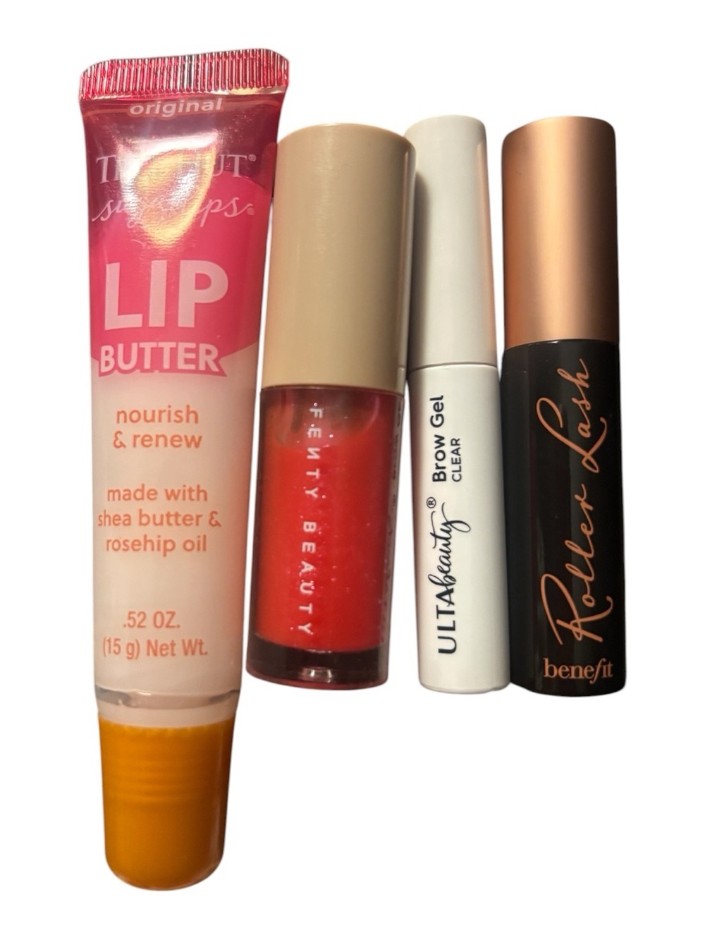 Fenty Beauty Gloss + Tree hut + benefit + Ulta beauty bundle